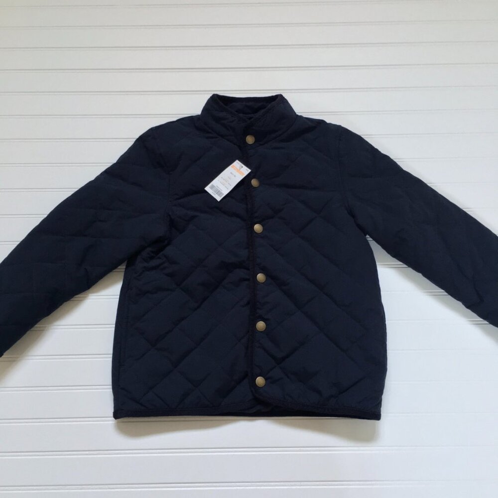NWT Gymboree Navy Blue Quilted Jacket Boys 7/8